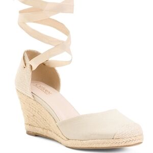 catherine Malandrino Ankle Wrap Spadrile Wedge Sandals